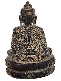 thumb3-Japanese Amitabha Buddha Statue Handmade, Antique Finish With Life Story Engraving