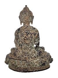 thumb3-Shakyamuni Buddha Statue Handmade, Chocolate Oxidized