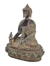 thumb1-Medicine Buddha Statue Handmade, Chocolate Oxidized