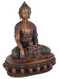 thumb2-Shakyamuni Buddha Statue Handmade, Double-Tone Chocolate Oxidized