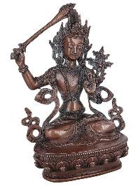 thumb2-Manjushri Statue Handmade, Chocolate Oxidized