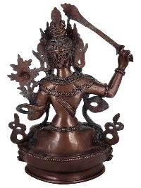 thumb3-Manjushri Statue Handmade, Chocolate Oxidized