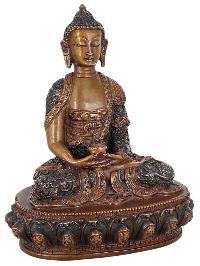 thumb2-Amitabha Buddha Statue Handmade, Double-Tone Chocolate Oxidized