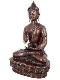 thumb1-Amoghasiddhi Buddha Statue Handmade, Chocolate Oxidized