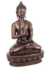 thumb2-Amoghasiddhi Buddha Statue Handmade, Chocolate Oxidized