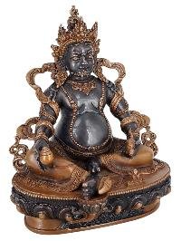 thumb2-Yellow Jambhala Statue Handmade, Double-Tone Chocolate Oxidized
