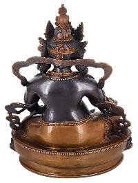 thumb3-Yellow Jambhala Statue Handmade, Double-Tone Chocolate Oxidized