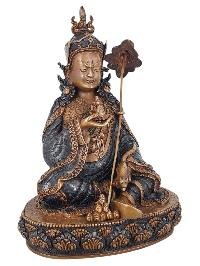 thumb2-Padmasambhava Orgyen Kandro Norlha Handmade Statue, Double-Tone Chocolate Oxidized,