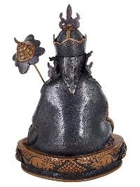 thumb3-Padmasambhava Orgyen Kandro Norlha Handmade Statue, Double-Tone Chocolate Oxidized,