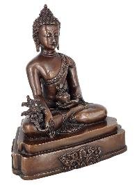 thumb2-Medicine Buddha Statue Handmade, Chocolate Oxidized Finish
