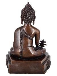 thumb3-Medicine Buddha Statue Handmade, Chocolate Oxidized Finish