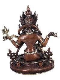 thumb4-Saraswati Statue Handmade Buddhist Sculpture, Chocolate Oxidized, Silver Plated
