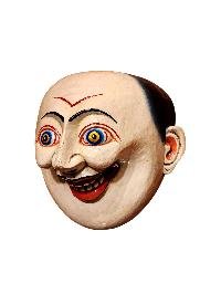 thumb2-Display Joker Wooden Mask, Tibetan Art Craft, Poplar Wood, Traditional Colors