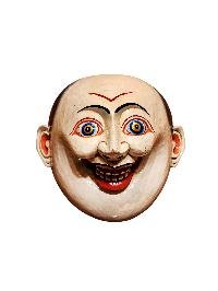 thumb4-Display Joker Wooden Mask, Tibetan Art Craft, Poplar Wood, Traditional Colors