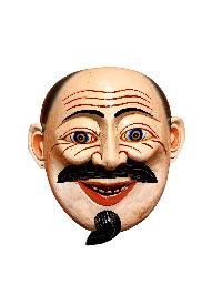 thumb2-Wall Decor Joker Face Mask, Tibetan Style Design, Poplar Wood, Classic Colors