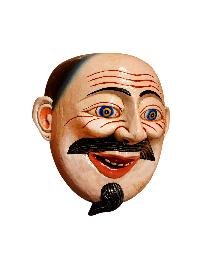 thumb3-Wall Decor Joker Face Mask, Tibetan Style Design, Poplar Wood, Classic Colors