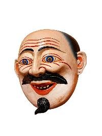 thumb4-Wall Decor Joker Face Mask, Tibetan Style Design, Poplar Wood, Classic Colors