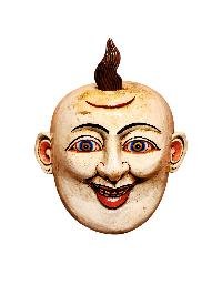 thumb4-Artisan Joker Face Mask, Tibetan Style Craft, Poplar Wood, Traditional Colors