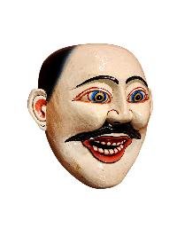 thumb4-Decorative Joker Wooden Wall Mask, Tibetan Design, Poplar Wood, Classic Color Finish