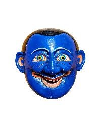 thumb2-Handmade Joker Character Mask, Tibetan Style Decor, Poplar Wood, Traditional Colors