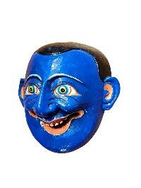 thumb4-Handmade Joker Character Mask, Tibetan Style Decor, Poplar Wood, Traditional Colors