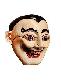 thumb3-Wall Hanging Joker Wooden Mask, Tibetan Art Style, Poplar Wood, Traditional Finish