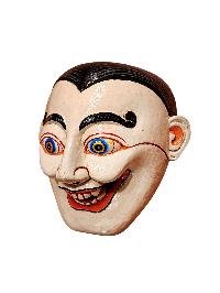 thumb4-Wall Hanging Joker Wooden Mask, Tibetan Art Style, Poplar Wood, Traditional Finish