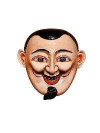 thumb2-Artisan Joker Wooden Mask, Tibetan Style Craft, Poplar Wood, Traditional Colors