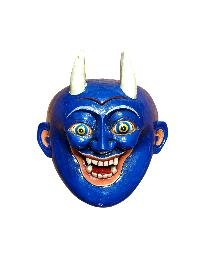 thumb2-Wall Hanging Oni Wooden Mask, Tibetan Craft Design, Poplar Wood, Classic Colors