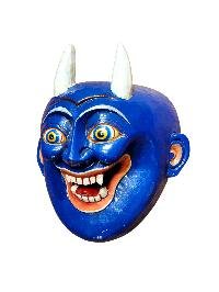 thumb3-Wall Hanging Oni Wooden Mask, Tibetan Craft Design, Poplar Wood, Classic Colors