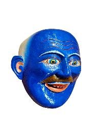 thumb2-Wall Hanging Joker Face Wooden Mask, Tibetan Design, Poplar Wood, Traditional Finish