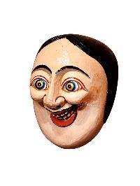 thumb2-Artisan Joker Wooden Mask, Tibetan Style Craft, Poplar Wood, Classic Color Design