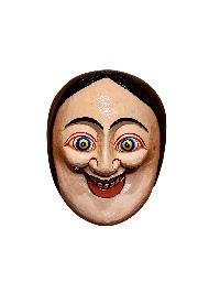 thumb4-Artisan Joker Wooden Mask, Tibetan Style Craft, Poplar Wood, Classic Color Design