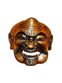 thumb1-Handcrafted Joker Wooden Mask, Tibetan Style Wall Decor, Poplar Wood, Traditional Colors