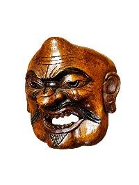 thumb3-Handcrafted Joker Wooden Mask, Tibetan Style Wall Decor, Poplar Wood, Traditional Colors