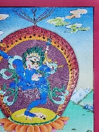 thumb2-Simhamukha Yogini Thangka, Buddhist Traditional Painting, Hand Painted, Real Gold, Best Value