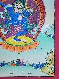 thumb3-Simhamukha Yogini Thangka, Buddhist Traditional Painting, Hand Painted, Real Gold, Best Value