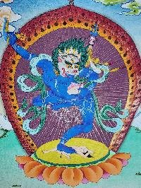 thumb5-Simhamukha Yogini Thangka, Buddhist Traditional Painting, Hand Painted, Real Gold, Best Value