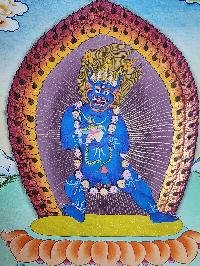 thumb5-Yamantaka Thangka, Buddhist Traditional Painting, Hand Painted, Real Gold, Best Value