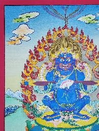 thumb1-Mahakala Two Arms Thangka, Buddhist Traditional Painting, Hand Painted, Real Gold, Best Value