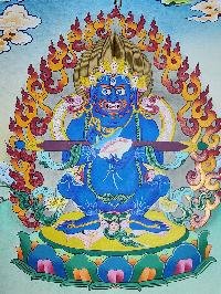 thumb5-Mahakala Two Arms Thangka, Buddhist Traditional Painting, Hand Painted, Real Gold, Best Value