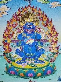 thumb5-Mahakala Two Arms Thangka, Buddhist Traditional Painting, Hand Painted, Real Gold, Best Value