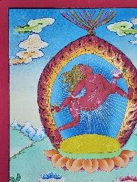 thumb1-Akash Yogini Thangka, Buddhist Traditional Painting, Hand Painted, Real Gold, Best Value