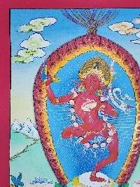 thumb1-Vajrayogini Thangka, Buddhist Traditional Painting, Hand Painted, Real Gold, Best Value