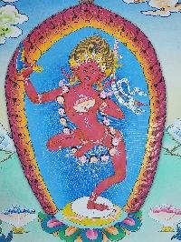 thumb5-Vajrayogini Thangka, Buddhist Traditional Painting, Hand Painted, Real Gold, Best Value