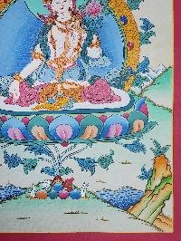 thumb4-White Tara Thangka, Buddhist Traditional Painting, Hand Painted, Real Gold, Best Value