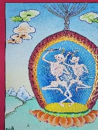 thumb1-Citipati Thangka, Buddhist Traditional Painting, Hand Painted, Real Gold , Best Value