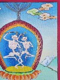 thumb2-Citipati Thangka, Buddhist Traditional Painting, Hand Painted, Real Gold , Best Value