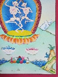 thumb3-Citipati Thangka, Buddhist Traditional Painting, Hand Painted, Real Gold , Best Value