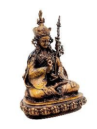 [padmasambhava], Buddhist Miniature Statue, [chocolate Oxidized Finish]